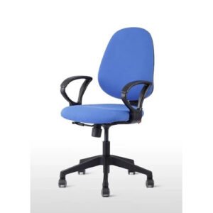 Blue Low Back Fabric Office Chair