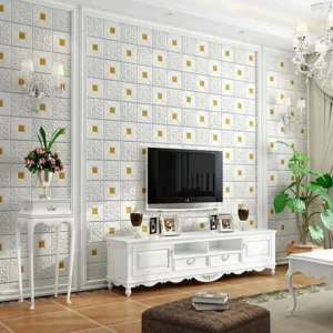 Metallic Gold Embossed Wallpaper